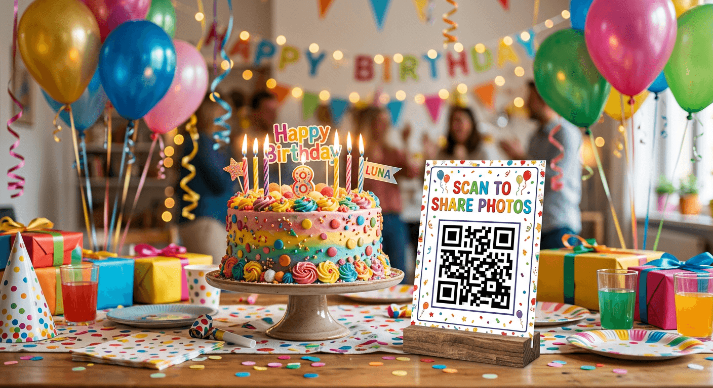 Share the QR code at the party