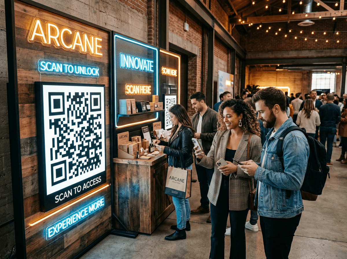 Trendy brand popup activation with QR code
