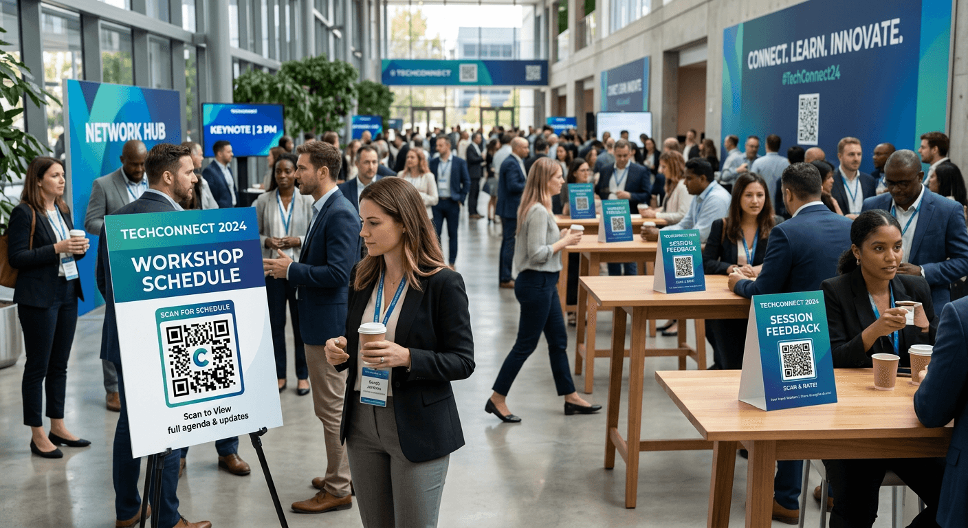 Deploy QR codes at the venue